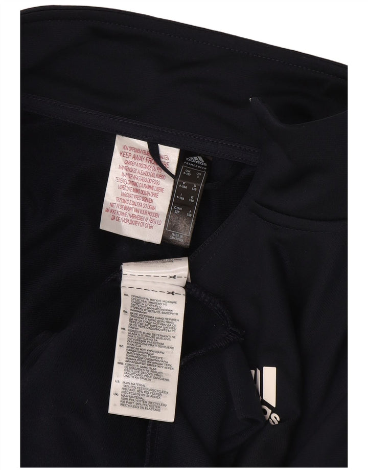 ADIDAS Boys Tracksuit Top Jacket 9-10 Years Navy Blue Polyester