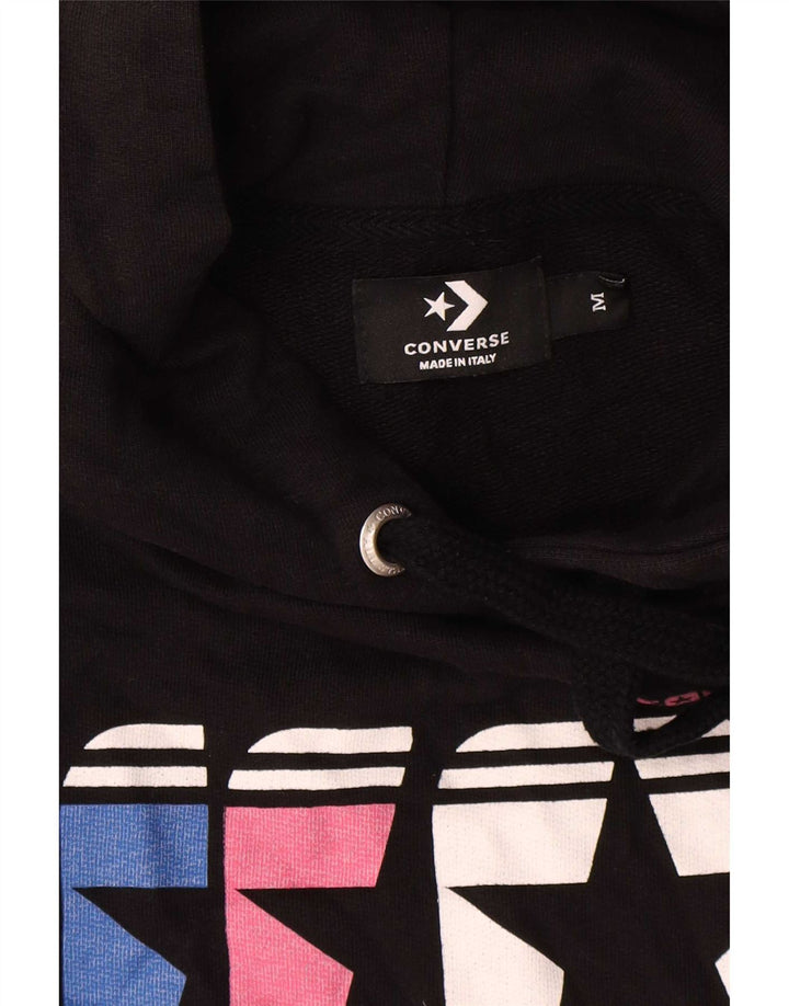 Converse Mens Graphic Hoodie Jumper Medium Black Cotton