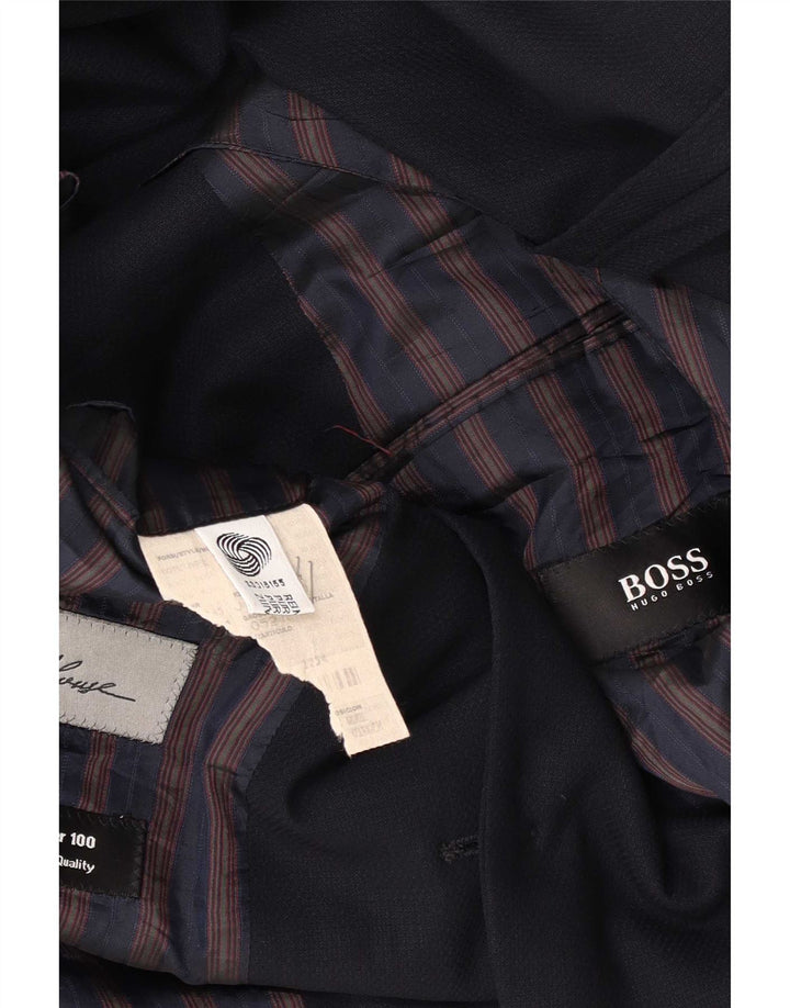 Hugo Boss Mens 3 Button Blazer Jacket EU 52 XL Navy Blue New Wool