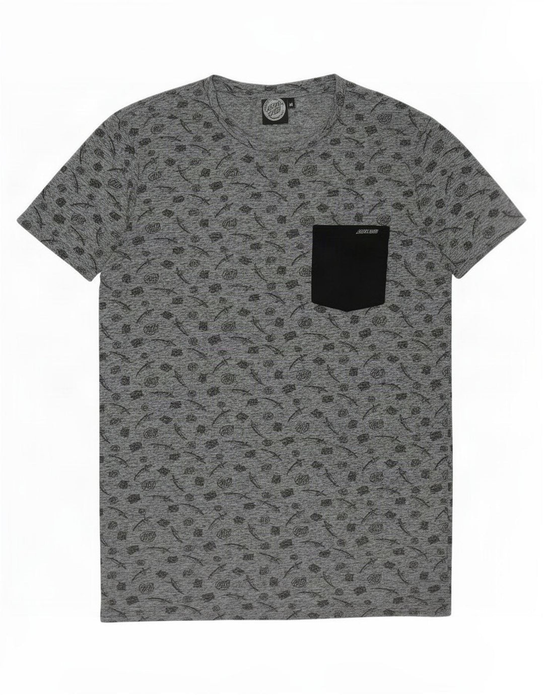 Santa Cruz Mens Graphic T-Shirt Top Medium Grey Polyester