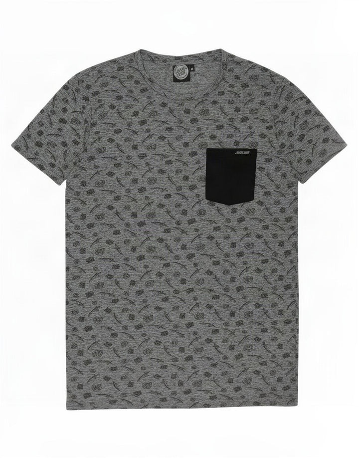 Santa Cruz Mens Graphic T-Shirt Top Medium Grey Polyester