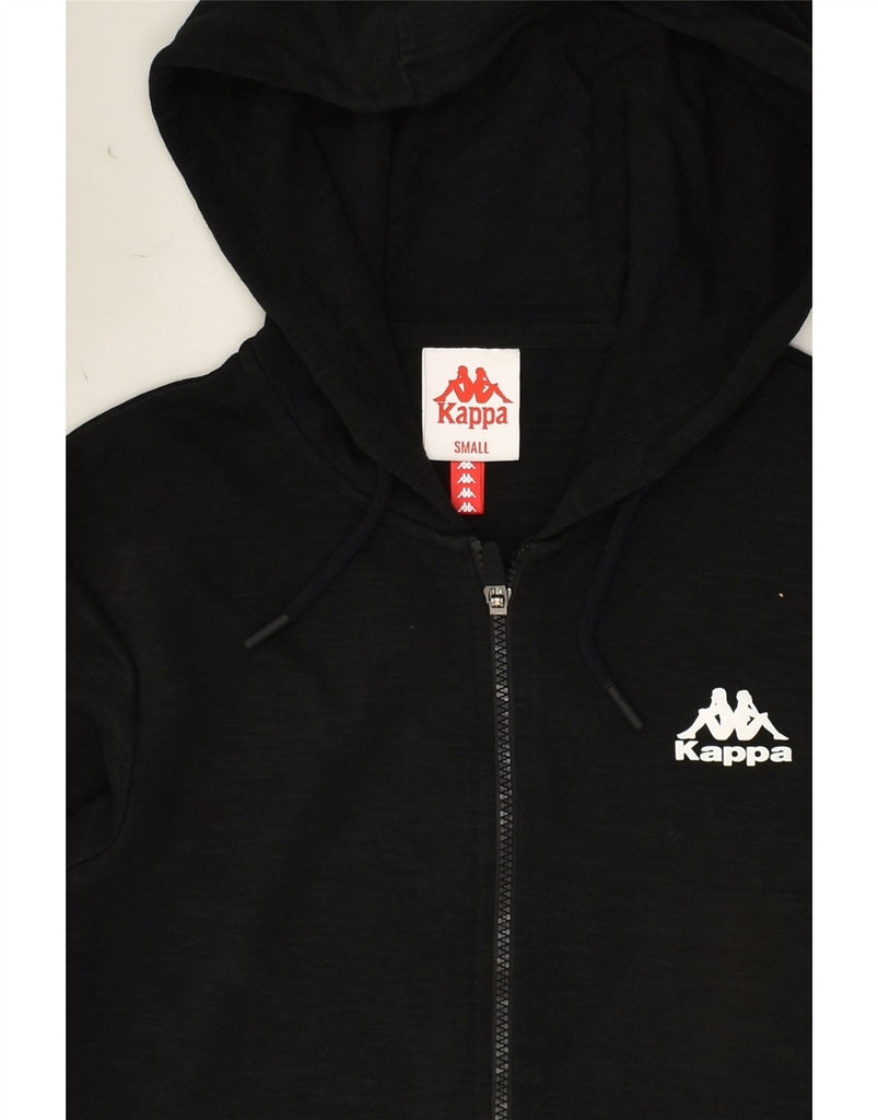 KAPPA Womens Zip Hoodie Sweater UK 10 Small Black Cotton | Vintage Kappa | Thrift | Second-Hand Kappa | Used Clothing | Messina Hembry 