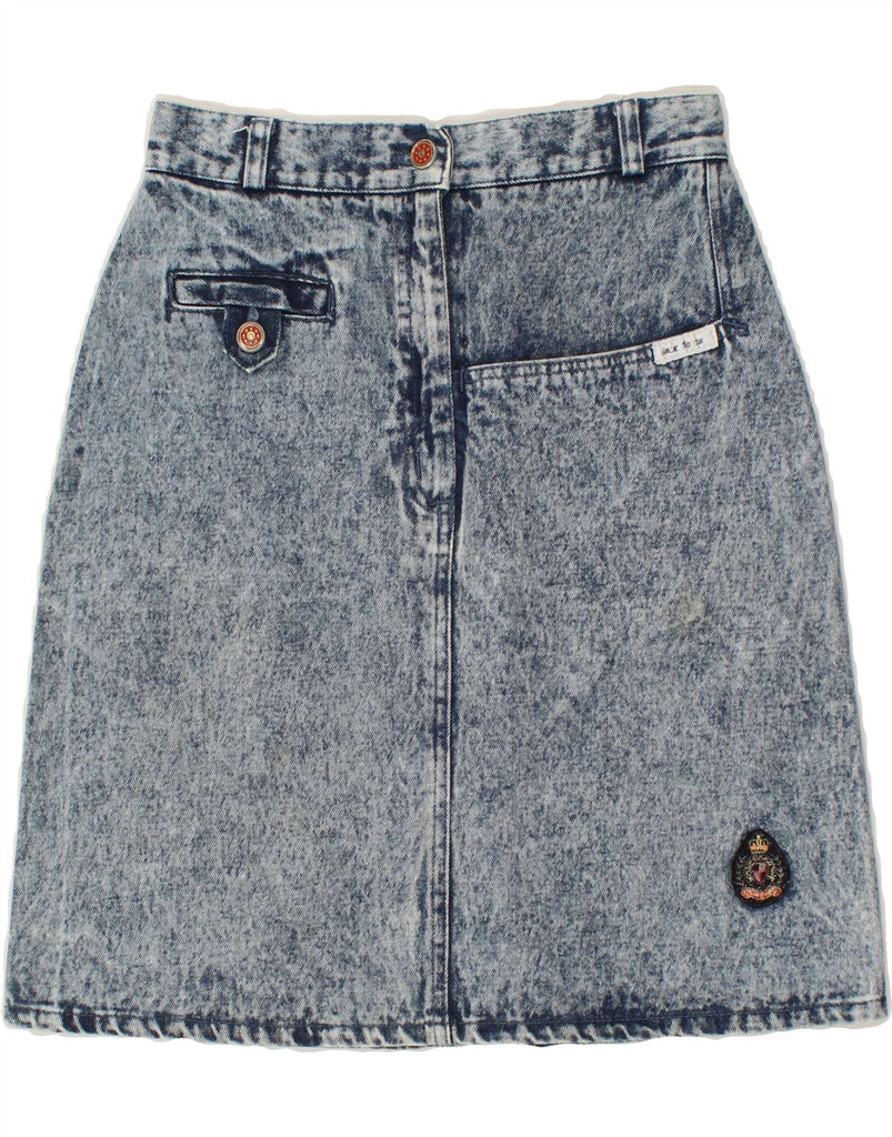 VINTAGE Womens High Waist Denim Skirt EU 38 Medium W26 Blue Cotton | Vintage Vintage | Thrift | Second-Hand Vintage | Used Clothing | Messina Hembry 