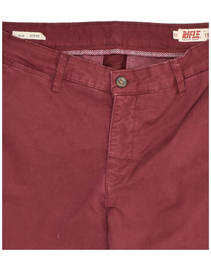 RIFLE Mens Slim Chino Trousers W33 L30  Red Cotton | Vintage Rifle | Thrift | Second-Hand Rifle | Used Clothing | Messina Hembry 