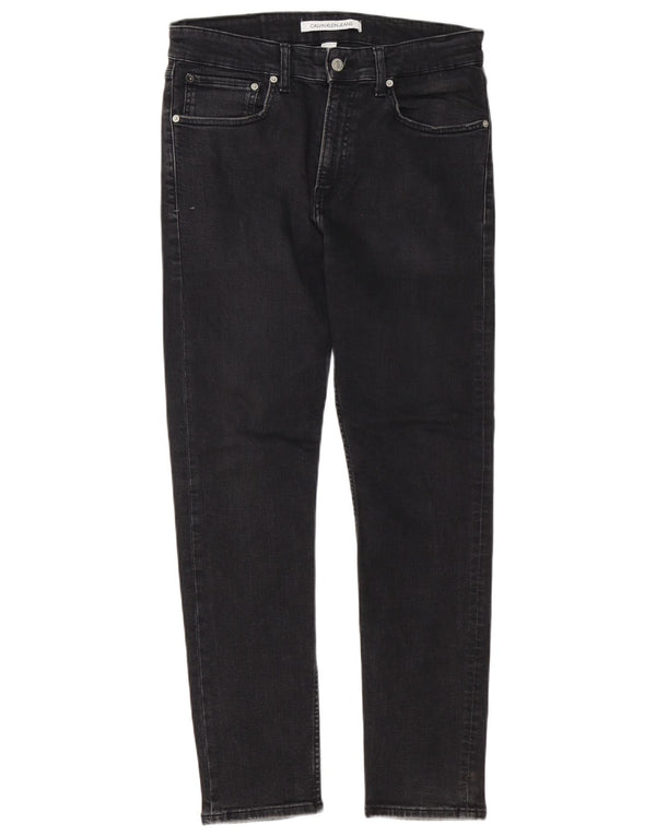 Calvin Klein Mens Slim Jeans W32 L30 Black Cotton