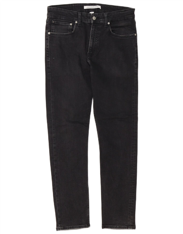 Calvin Klein Mens Slim Jeans W32 L30 Black Cotton