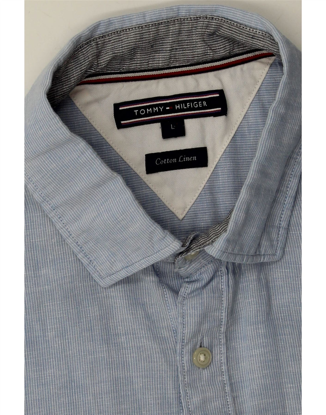 TOMMY HILFIGER Mens Short Sleeve Shirt Large Blue Cotton Vintage Tommy Hilfiger and Second-Hand Tommy Hilfiger from Messina Hembry 