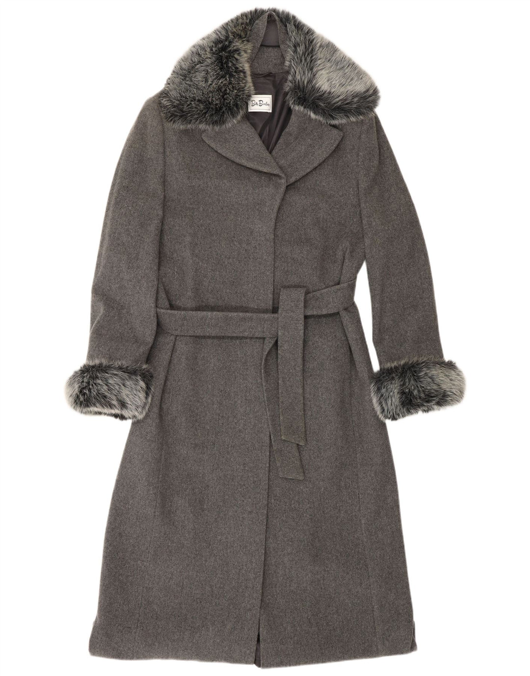 BETTY BARCLAY Womens Overcoat UK 16 Large  Grey New Wool