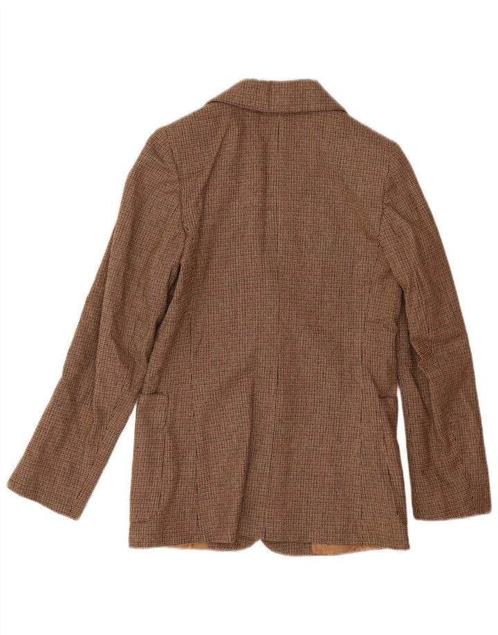 Vintage Womens 2 Button Blazer Jacket IT 42 Medium Brown Houndstooth