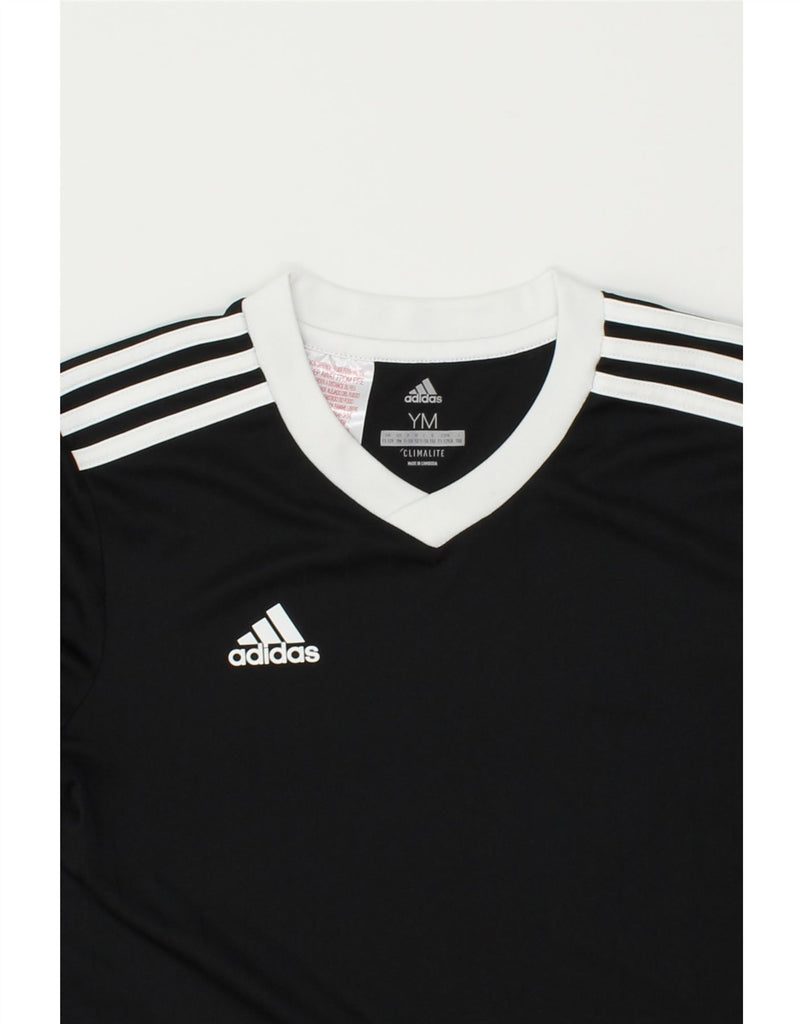 ADIDAS Boys Climalite T-Shirt Top 11-12 Years Medium Black Polyester | Vintage Adidas | Thrift | Second-Hand Adidas | Used Clothing | Messina Hembry 