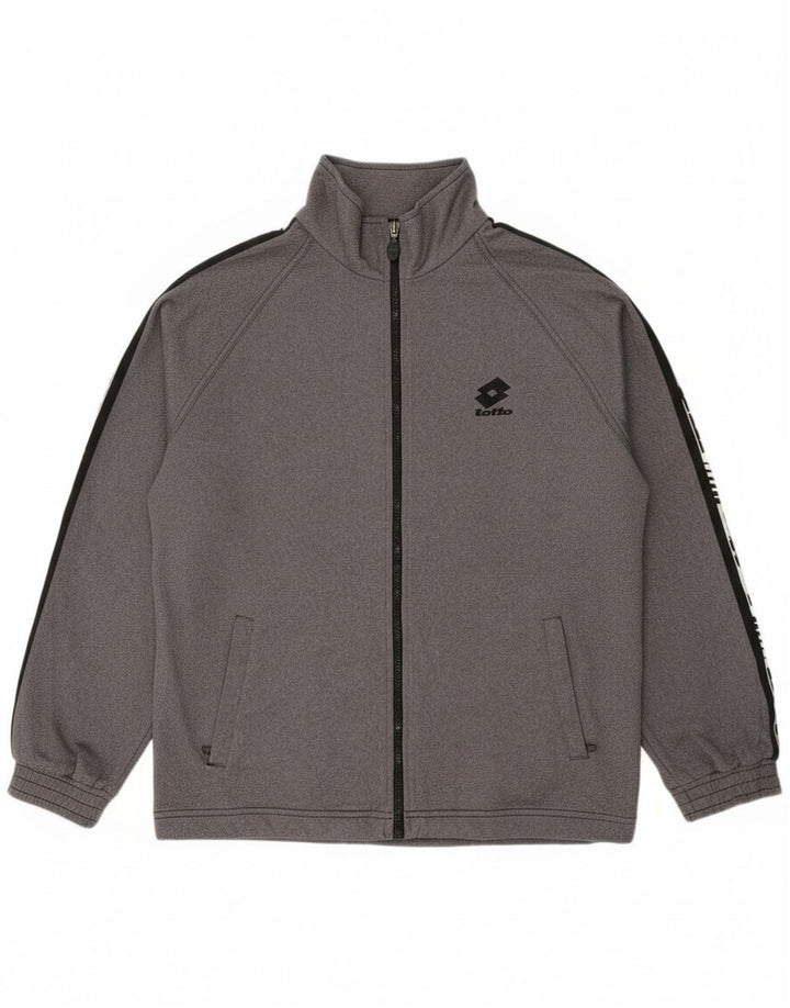Lotto Mens Graphic Tracksuit Top Jacket UK 38/40 Medium Grey Colourblock