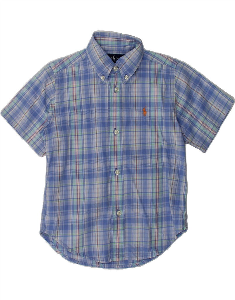 RALPH LAUREN Boys Short Sleeve Shirt 2-3 Years Blue Check Cotton | Vintage Ralph Lauren | Thrift | Second-Hand Ralph Lauren | Used Clothing | Messina Hembry 