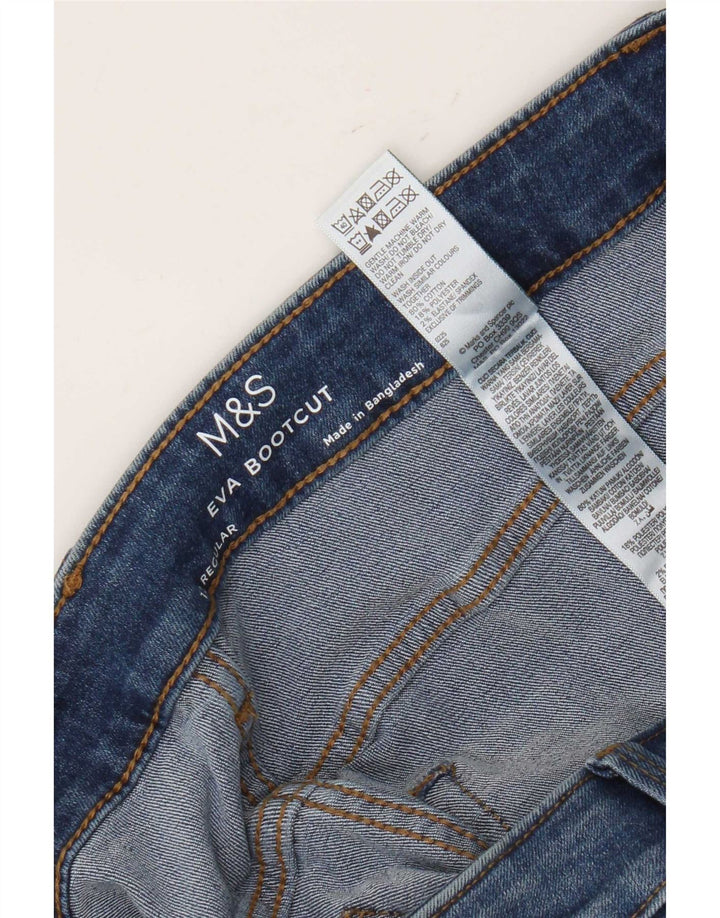 Marks & Spencer Womens Eva Regular Bootcut Jeans UK 12 Medium W32 L30 Blue
