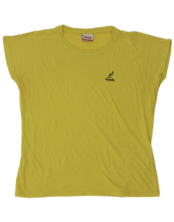 AUSTRALIAN L'ALPINA Womens T-Shirt Top UK 16 Large Yellow