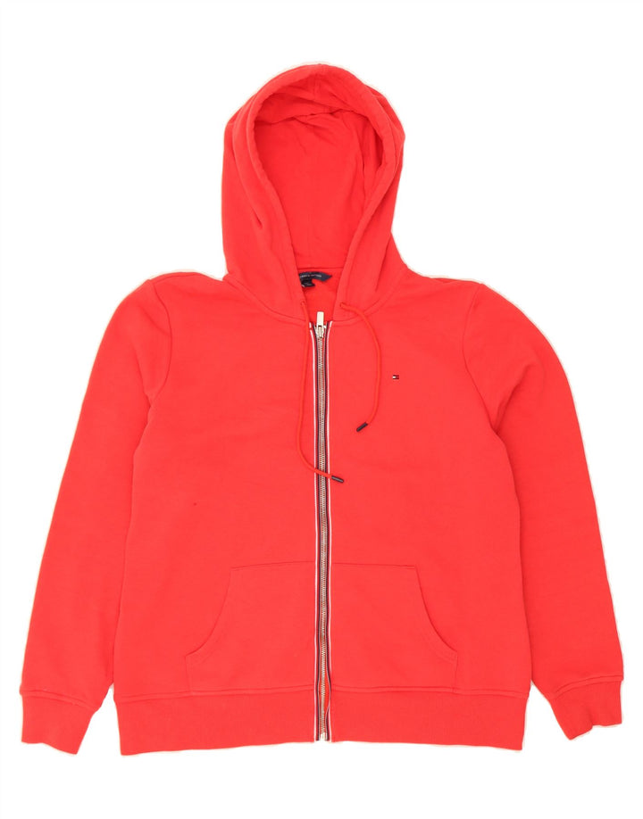 TOMMY HILFIGER Womens Zip Hoodie Sweater Large Red Cotton Vintage Tommy Hilfiger and Second-Hand Tommy Hilfiger from Messina Hembry 