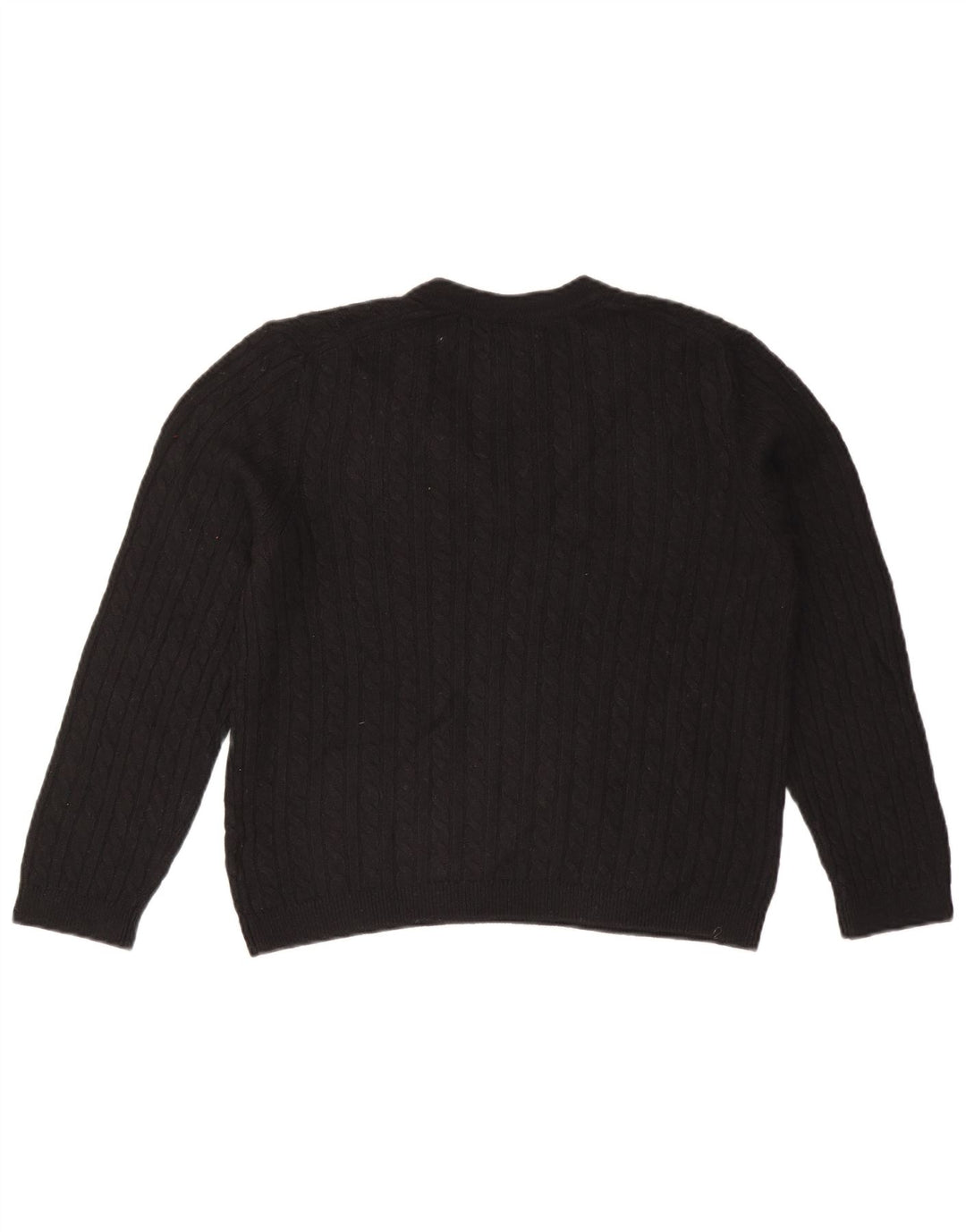 TOMMY HILFIGER Womens V-Neck Jumper Sweater UK 14 Medium Black Nylon