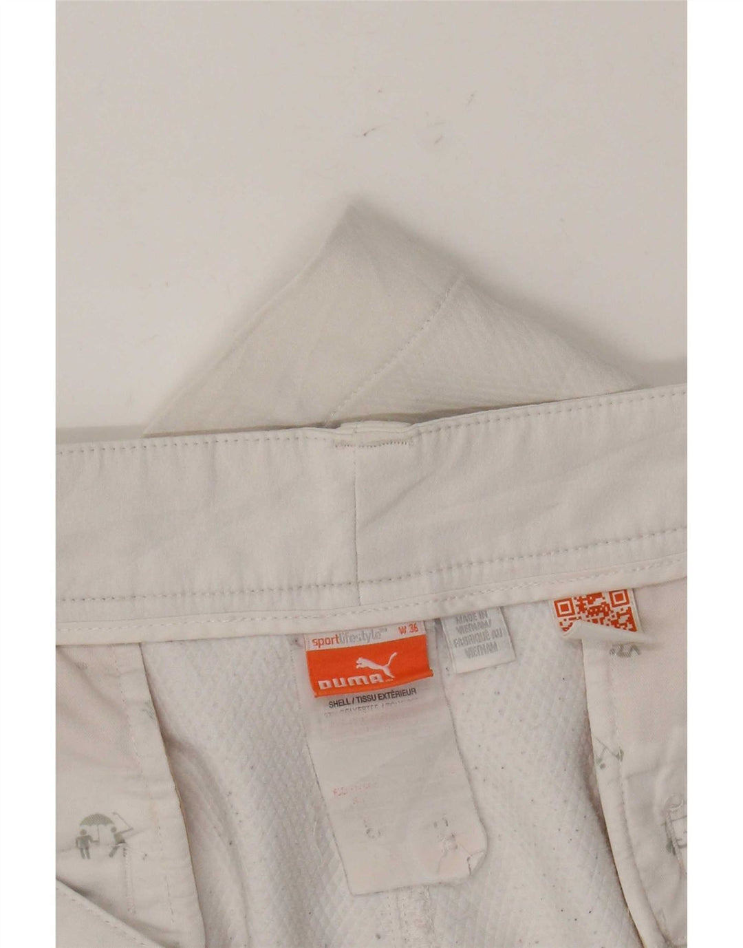 Puma Mens Chino Shorts W36 Large White Polyester
