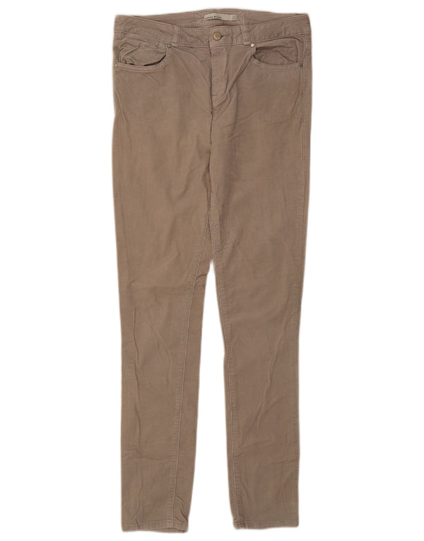 Karen Millen Womens Skinny Corduroy Trousers UK 12 Medium W30 L30 Beige