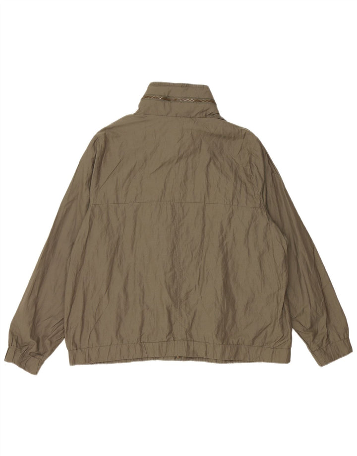 Marks & Spencer Womens Hooded Bomber Jacket UK 20 2XL Khaki Cotton