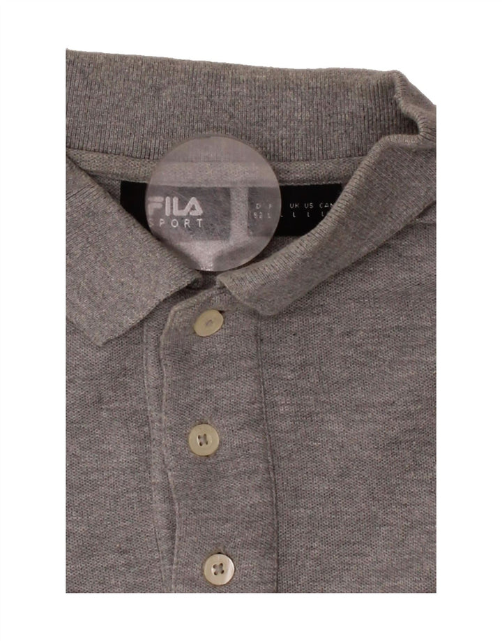 FILA Mens Polo Shirt Large Grey Cotton Vintage Fila and Second-Hand Fila from Messina Hembry 