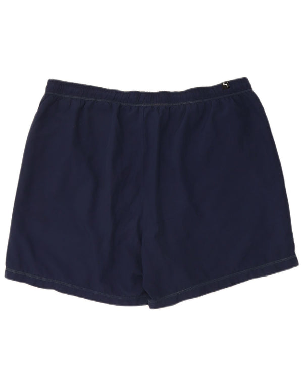 PUMA Mens Graphic Sport Shorts XL Navy Blue Polyester