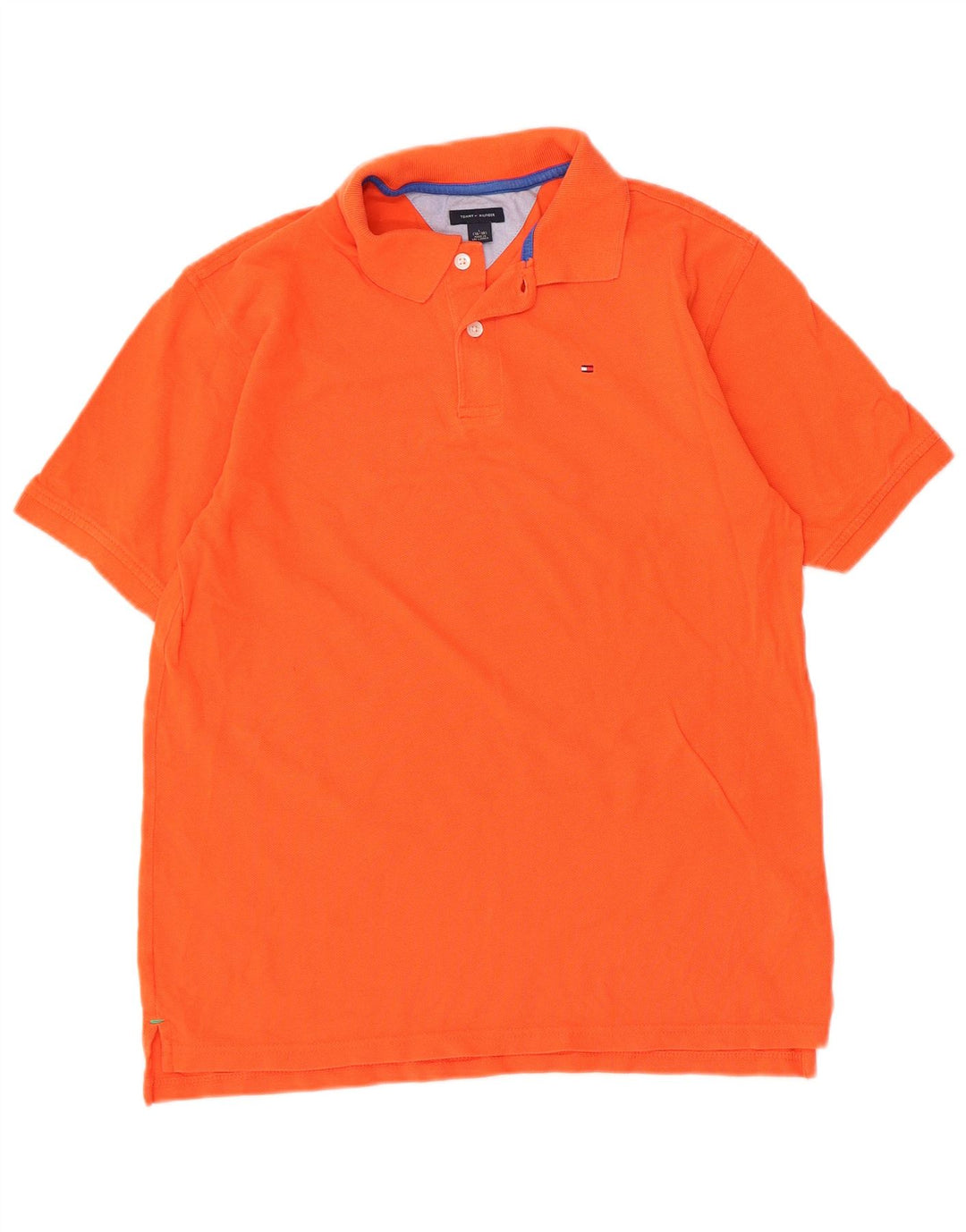 Tommy Hilfiger Boys Polo Shirt 15-16 Years Large Orange Cotton
