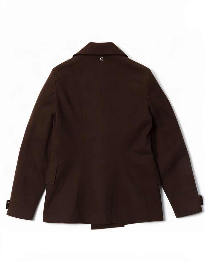 Dondup Womens Pea Coat IT 46 Large Brown Wool