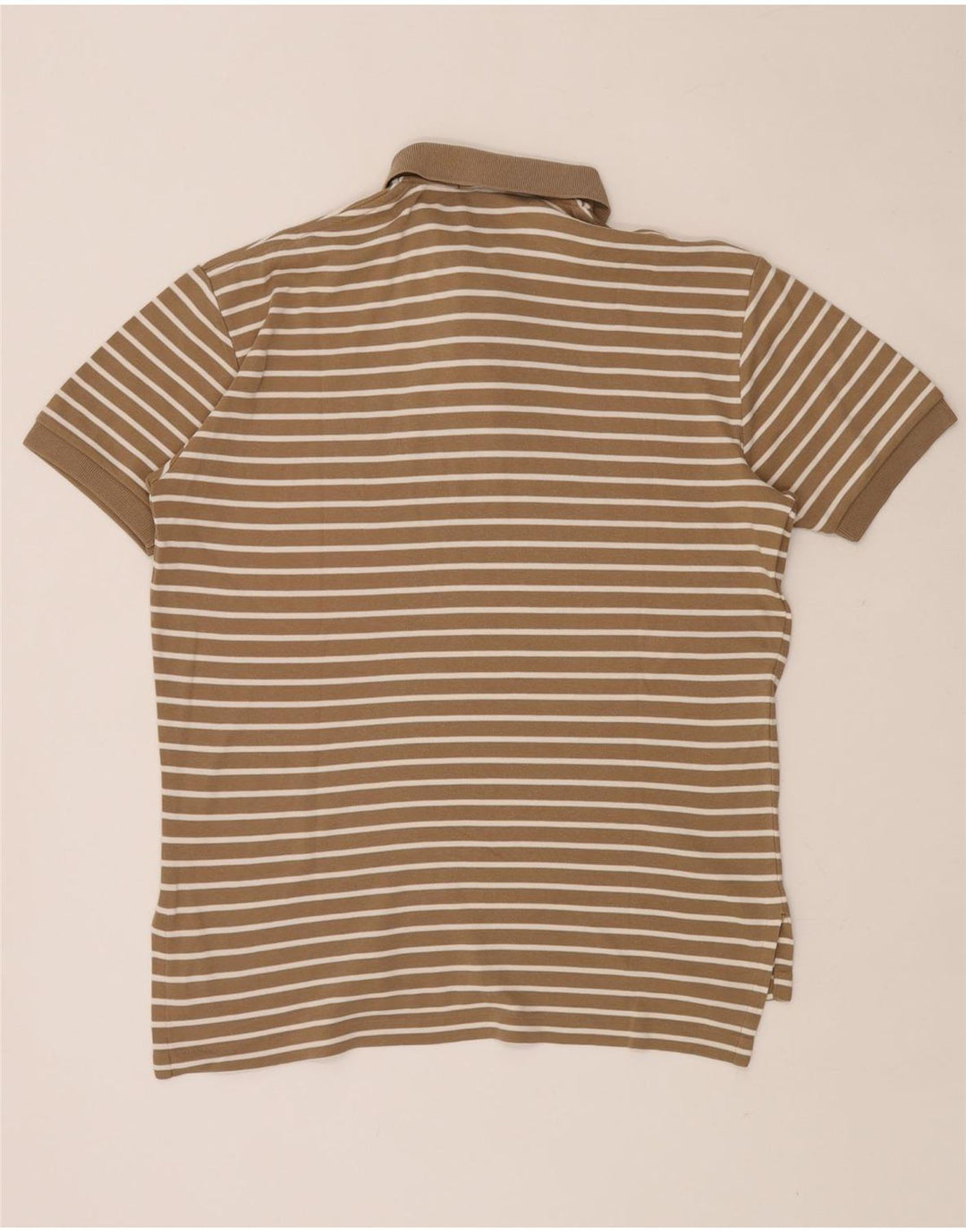 Polo Ralph Lauren Mens Polo Shirt Small Brown Striped Cotton