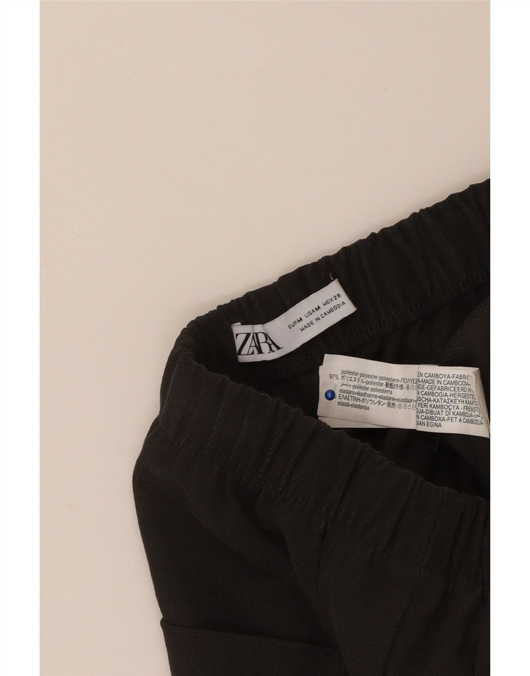ZARA Womens Wide Leg Chino Trousers UK 12 Medium  Grey Polyester
