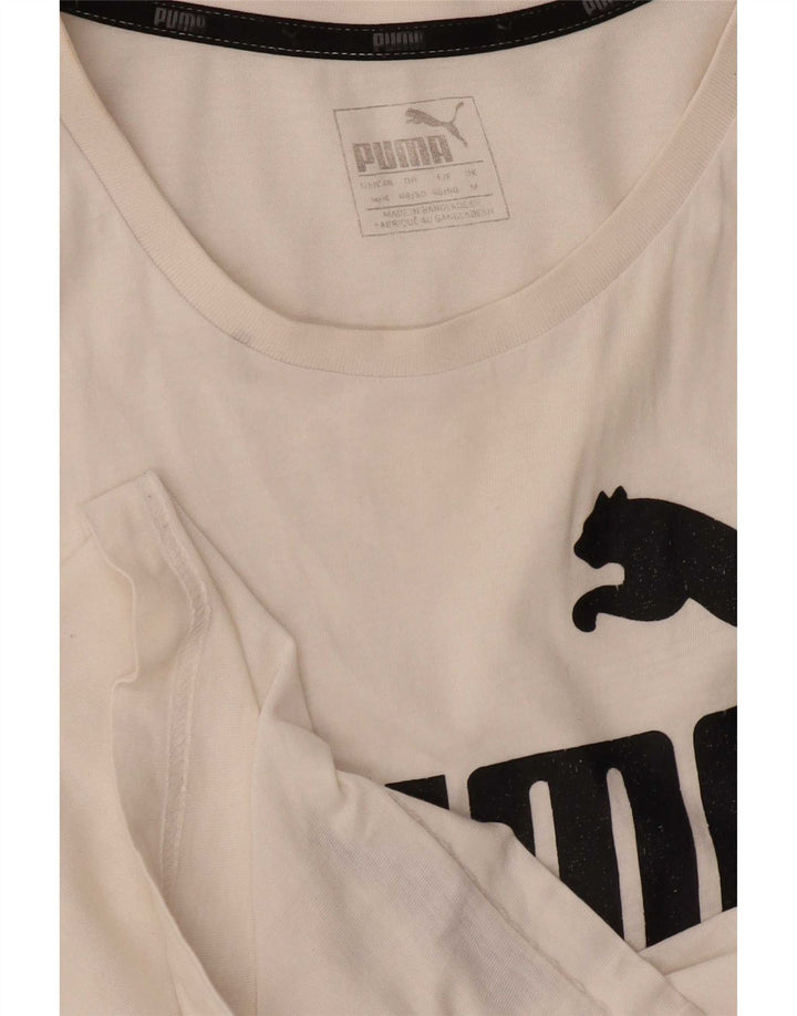 Puma Mens Graphic T-Shirt Top Medium White