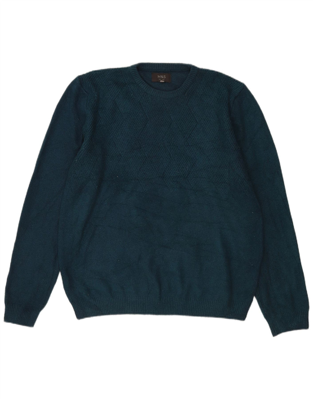 Marks & Spencer Mens Crew Neck Jumper Sweater Large Blue Acrylic