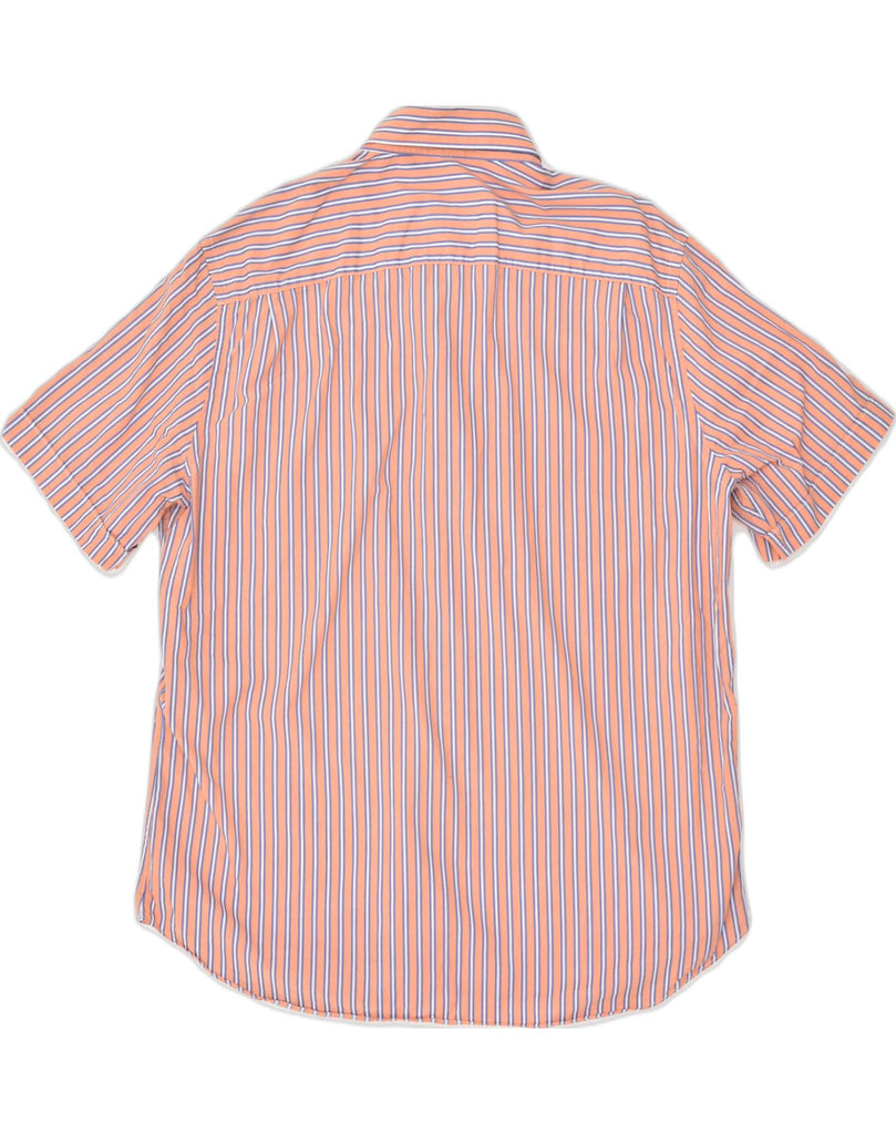 MASSIMO DUTTI Mens Short Sleeve Shirt 2XL Orange Striped Cotton | Vintage Massimo Dutti | Thrift | Second-Hand Massimo Dutti | Used Clothing | Messina Hembry 