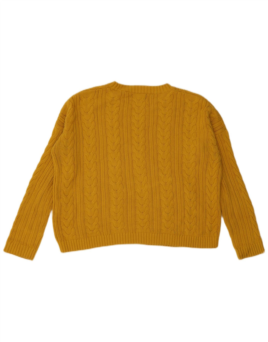 Superdry Womens Oversized Crew Neck Jumper Sweater UK 10 Small Yellow