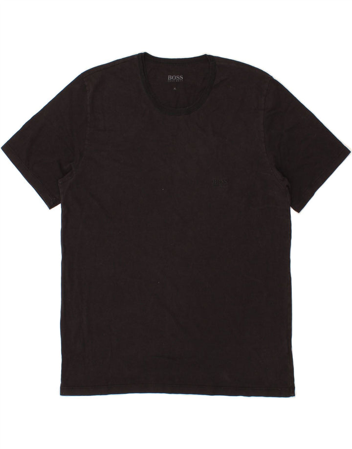 HUGO BOSS Mens T-Shirt Top XL Black Cotton