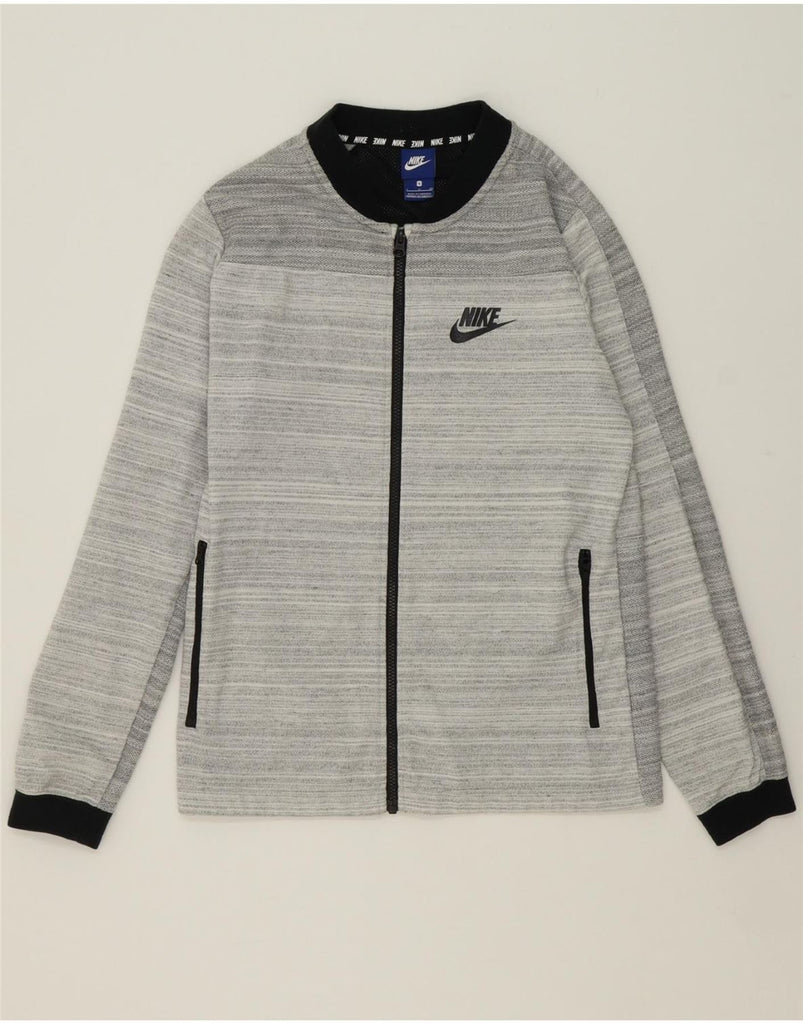 NIKE Mens Tracksuit Top Jacket Small Grey Striped Cotton Vintage Nike and Second-Hand Nike from Messina Hembry 
