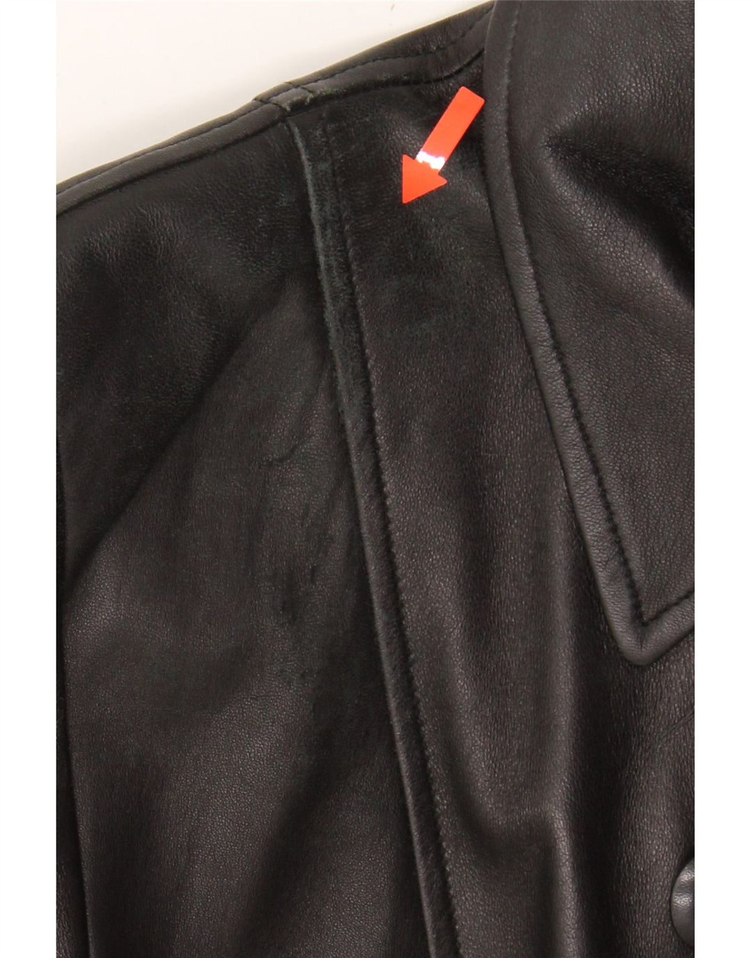 VINTAGE Womens Leather Coat IT 44 Medium Black Leather Vintage Vintage and Second-Hand Vintage from Messina Hembry 