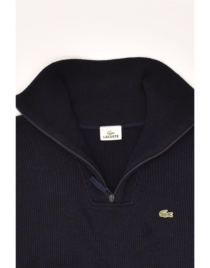 LACOSTE Mens Zip Neck Jumper Sweater Size 7 2XL Navy Blue New Wool | Vintage Lacoste | Thrift | Second-Hand Lacoste | Used Clothing | Messina Hembry 