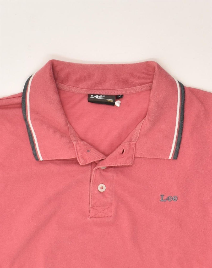 LEE Mens Polo Shirt Medium Pink Cotton | Vintage Lee | Thrift | Second-Hand Lee | Used Clothing | Messina Hembry 