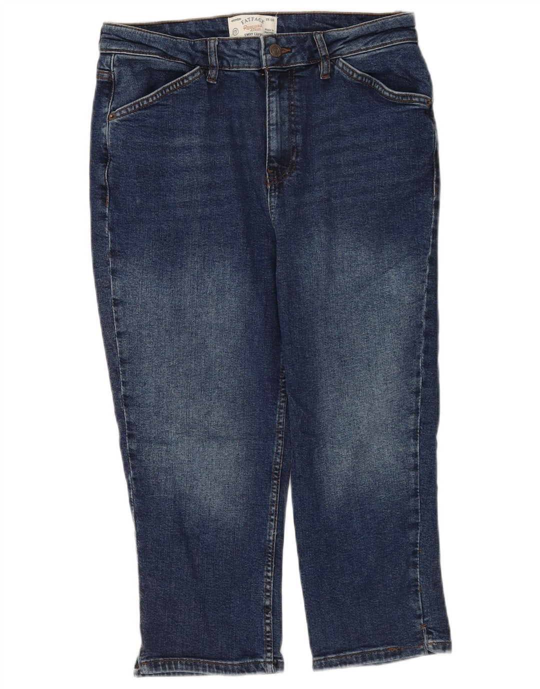 Fat Face Womens Sway Capri Jeans UK 12 Medium W32 L20 Blue Cotton