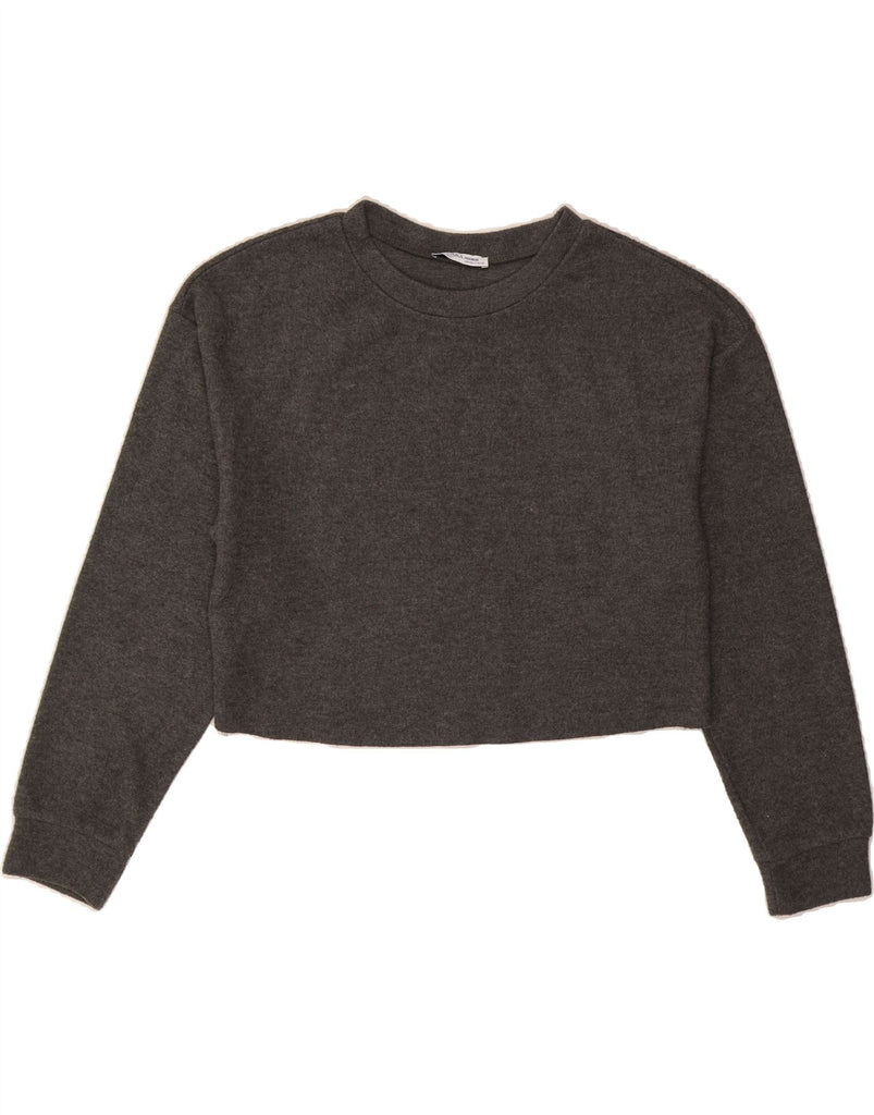 ZARA Womens Oversized Crop Top Long Sleeve UK 10 Small Grey Vintage Zara and Second-Hand Zara from Messina Hembry 