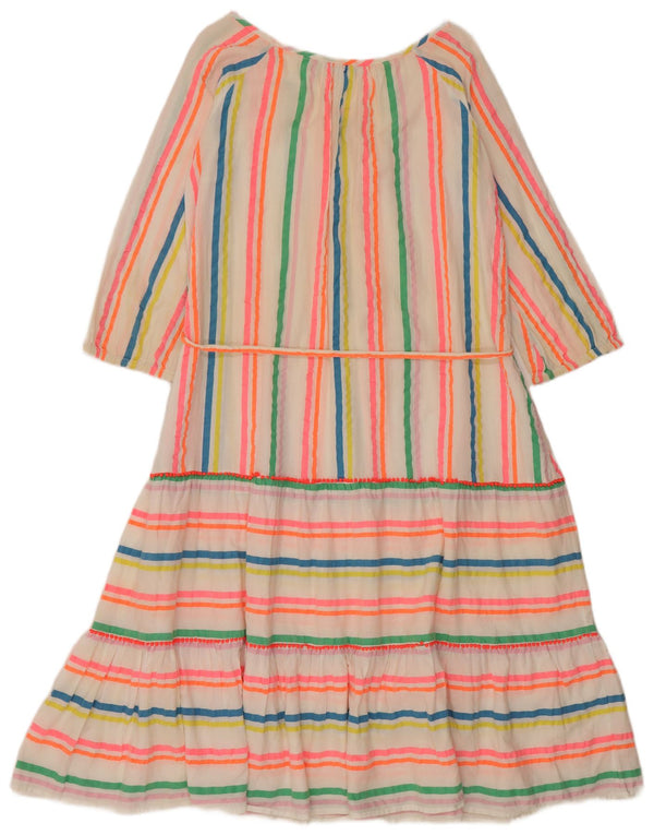 Boden Womens 3/4 Sleeve A-Line Dress UK 14 Medium Pink Striped Cotton
