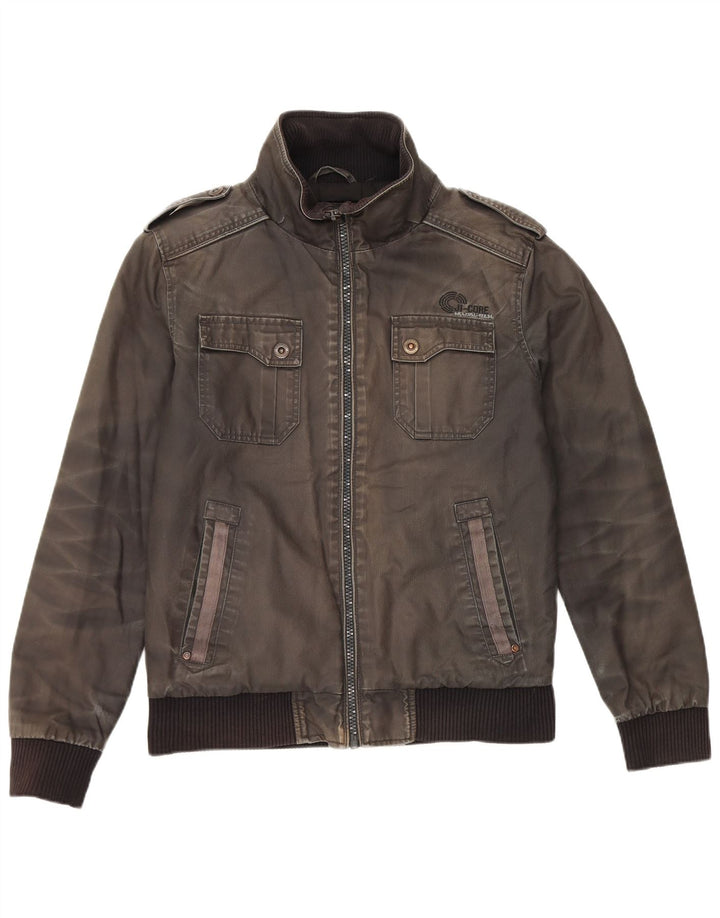 Jack & Jones Mens Military Jacket UK 36 Small Grey Cotton