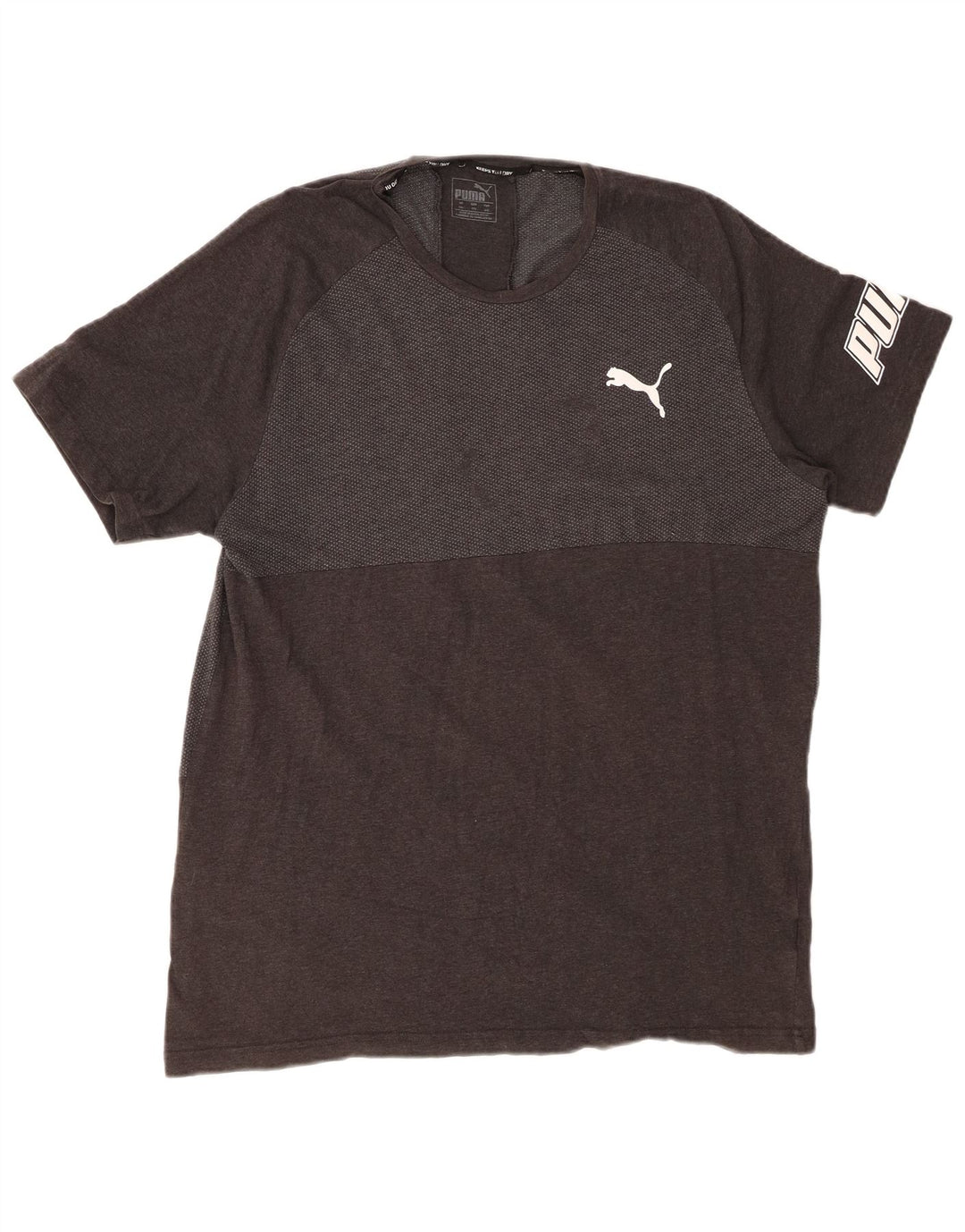 PUMA Mens Graphic T-Shirt Top 2XL Grey Colourblock