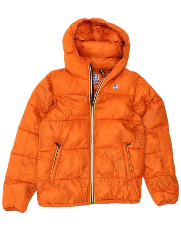 K-Way Boys Hooded Padded Jacket 13-14 Years Orange Polyester