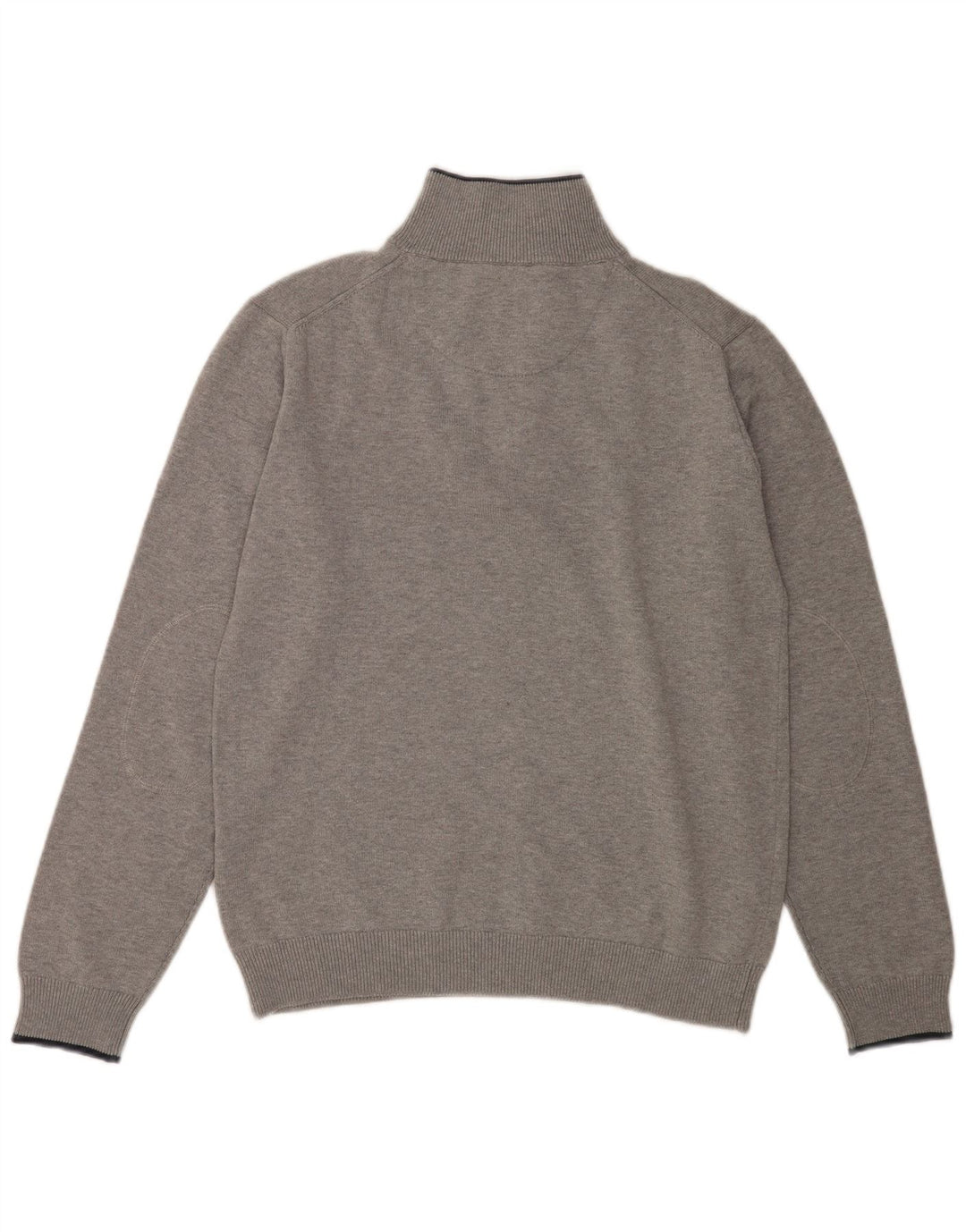 Gant Mens Zip Neck Jumper Sweater Large Grey Cotton
