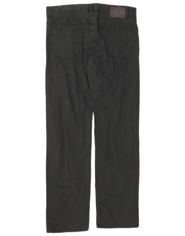 Hugo Boss Mens Straight Casual Trousers W36 L34 Black Cotton