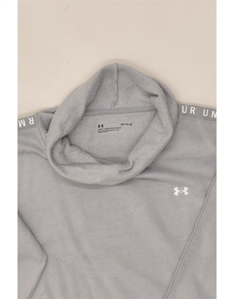 UNDER ARMOUR Womens Loose Fit Roll Neck Sweatshirt Jumper UK 16 Large Grey | Vintage Under Armour | Thrift | Second-Hand Under Armour | Used Clothing | Messina Hembry 