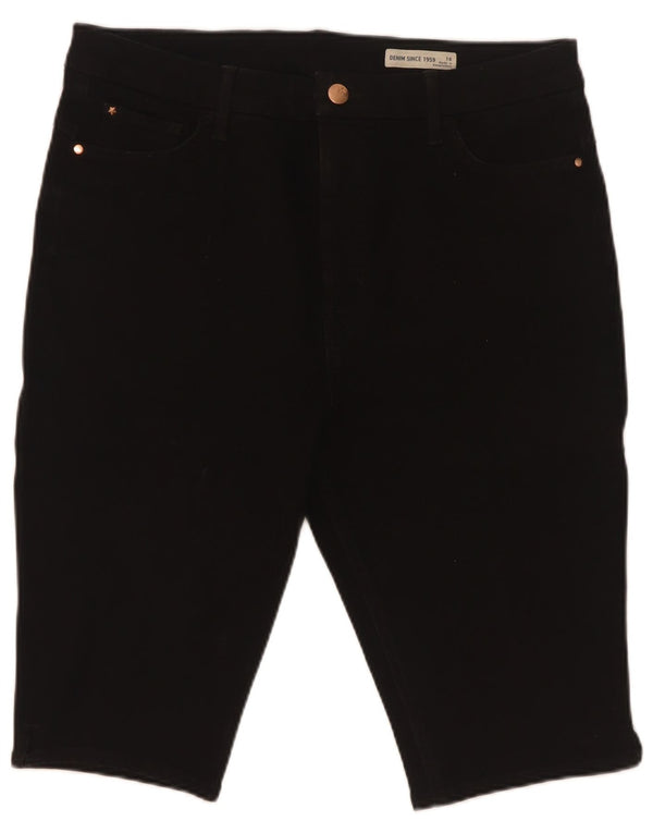 Marks & Spencer Womens Bermuda Casual Shorts UK 16 Large W34 Black Cotton