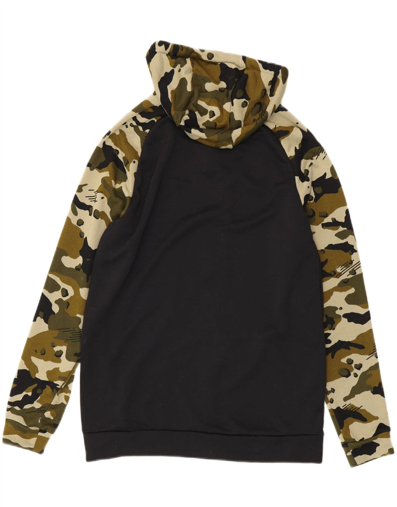 NIKE Mens Dri Fit Zip Hoodie Sweater Medium Black Camouflage Polyester Vintage Nike and Second-Hand Nike from Messina Hembry 