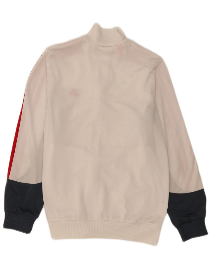 ADIDAS Boys Tracksuit Top Jacket 13-14 Years  White Colourblock Polyester
